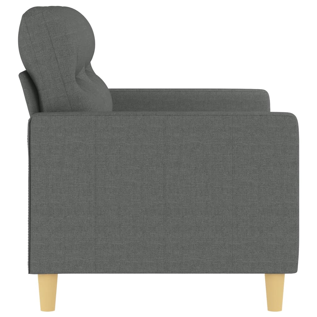 Canapé à 2 places Gris foncé 120 cm Tissu Canapés vidaXL   