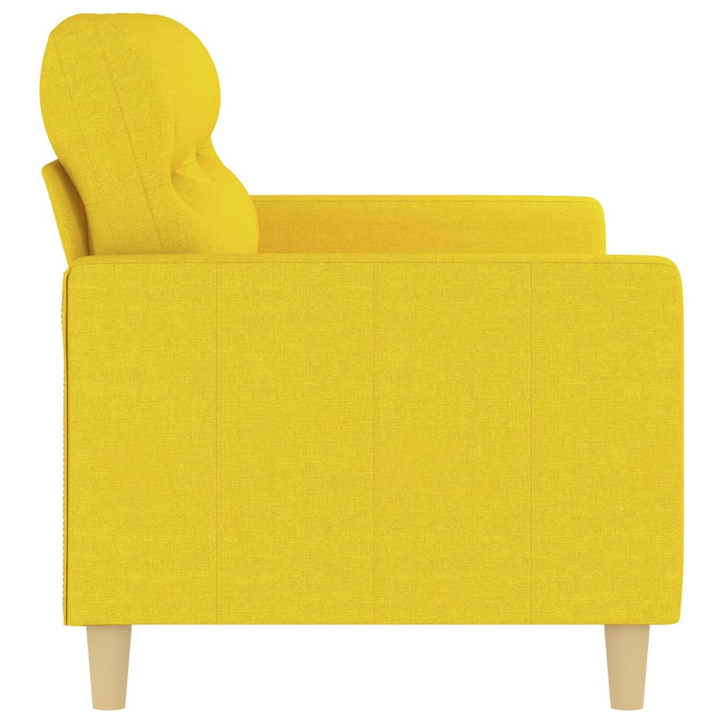 Canapé à 2 places Jaune clair 140 cm Tissu Canapés vidaXL   