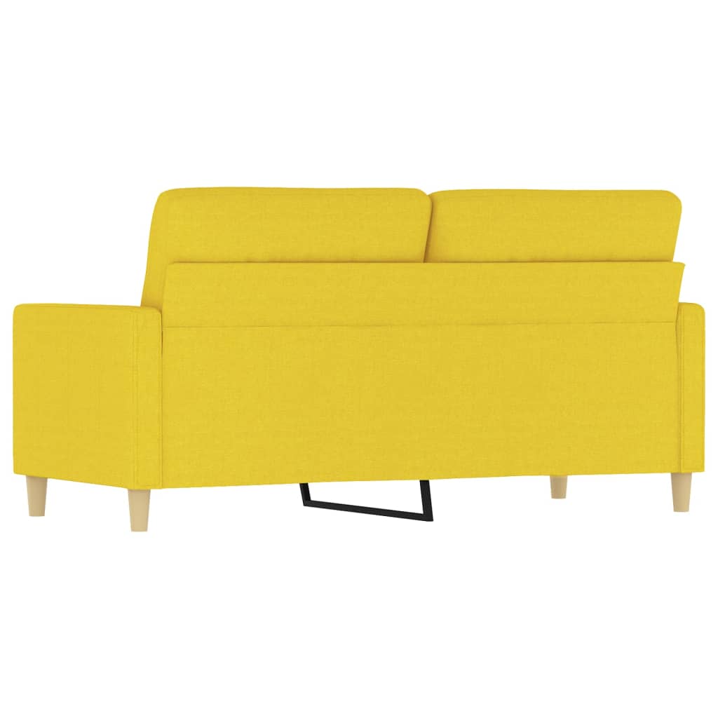 Canapé à 2 places Jaune clair 140 cm Tissu Canapés vidaXL   