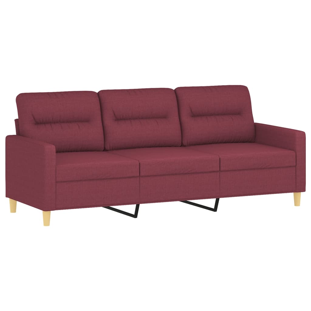 Canapé à 3 places Rouge bordeaux 180 cm Tissu Canapés vidaXL   