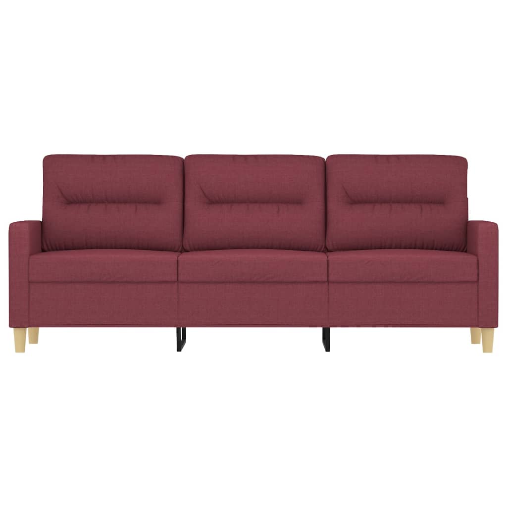 Canapé à 3 places Rouge bordeaux 180 cm Tissu Canapés vidaXL   