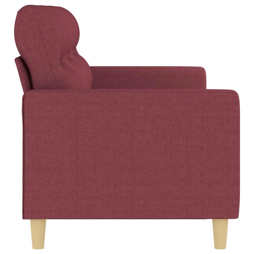 Canapé à 3 places Rouge bordeaux 180 cm Tissu Canapés vidaXL   