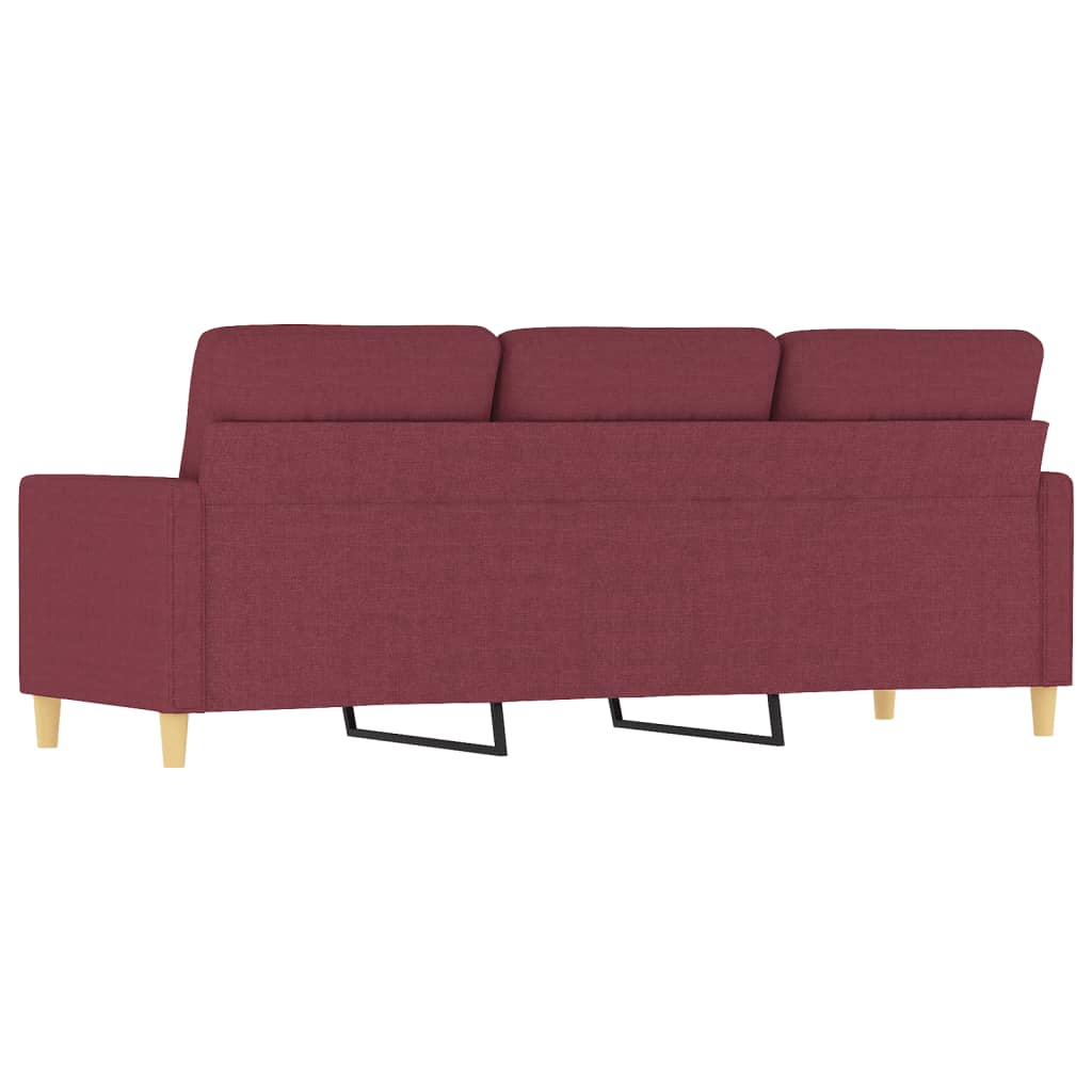 Canapé à 3 places Rouge bordeaux 180 cm Tissu Canapés vidaXL   