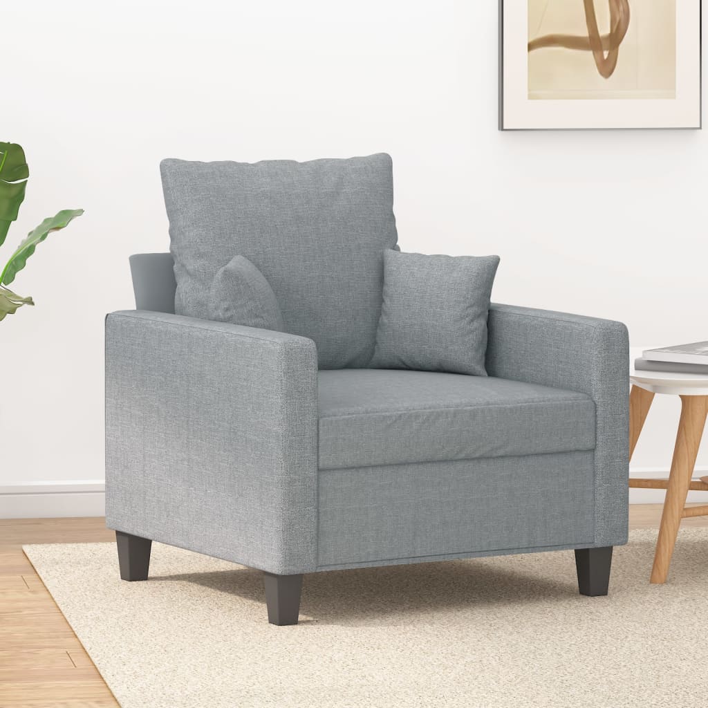 Fauteuil Gris clair 60 cm Tissu Canapés vidaXL   