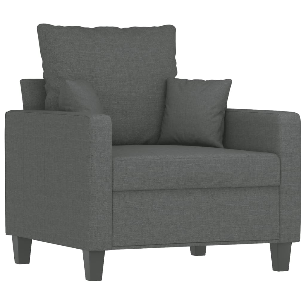 Fauteuil Gris foncé 60 cm Tissu Canapés vidaXL   