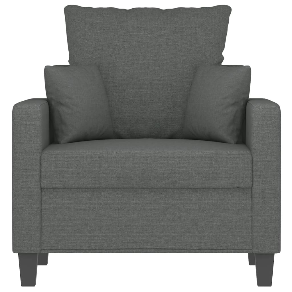 Fauteuil Gris foncé 60 cm Tissu Canapés vidaXL   