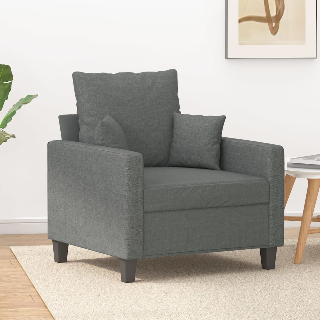 Fauteuil Gris foncé 60 cm Tissu Canapés vidaXL   