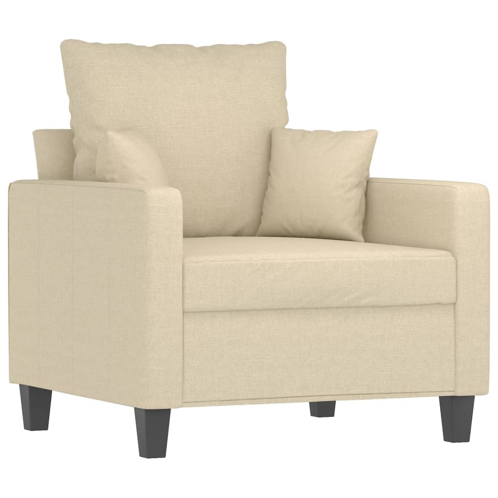 Fauteuil Crème 60 cm Tissu Canapés vidaXL   