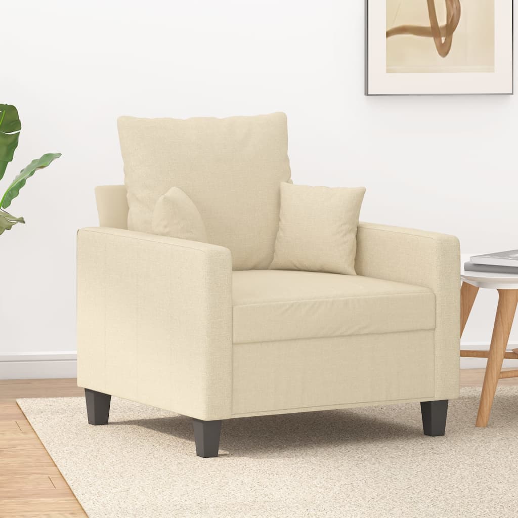 Fauteuil Crème 60 cm Tissu Canapés vidaXL   