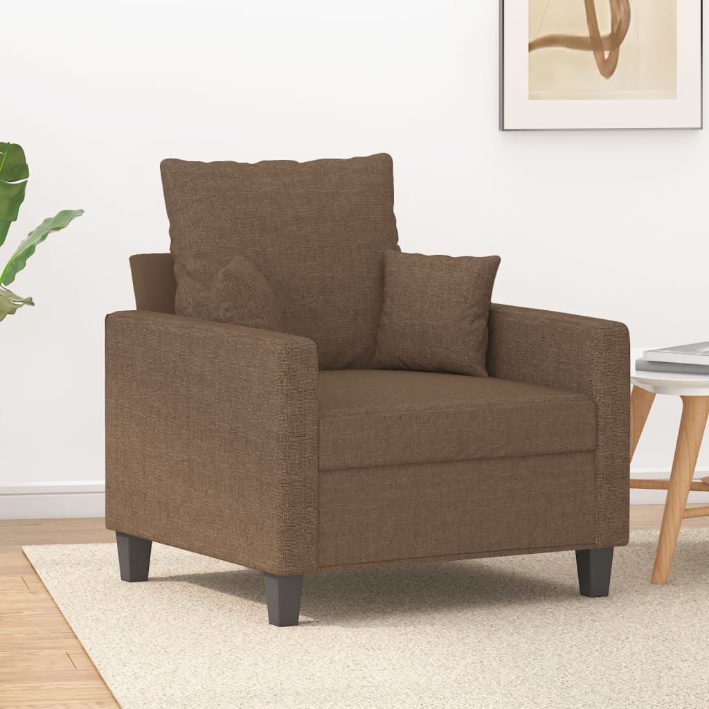 Fauteuil Marron 60 cm Tissu Canapés vidaXL   