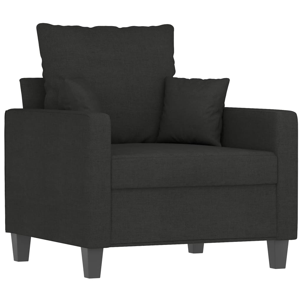 Fauteuil Noir 60 cm Tissu Canapés vidaXL   