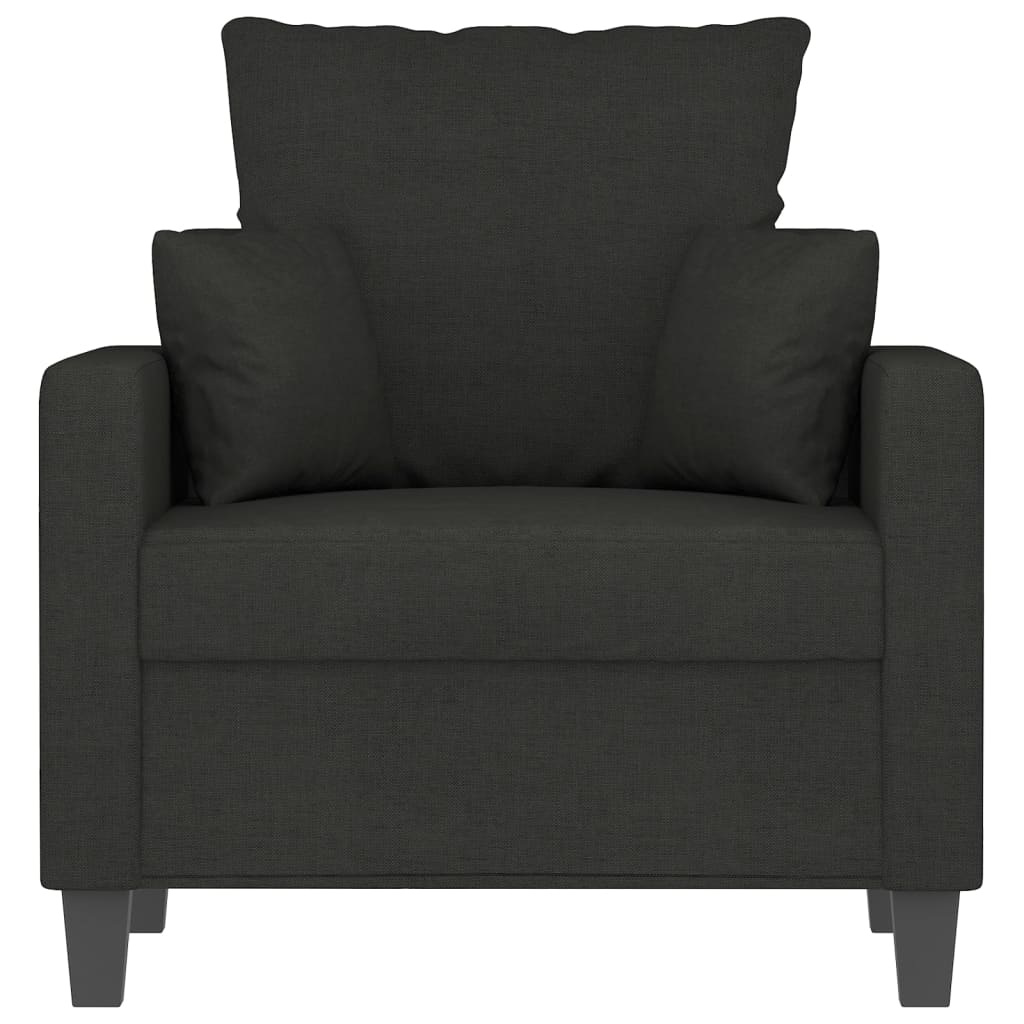 Fauteuil Noir 60 cm Tissu Canapés vidaXL   