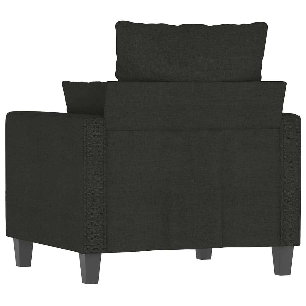 Fauteuil Noir 60 cm Tissu Canapés vidaXL   