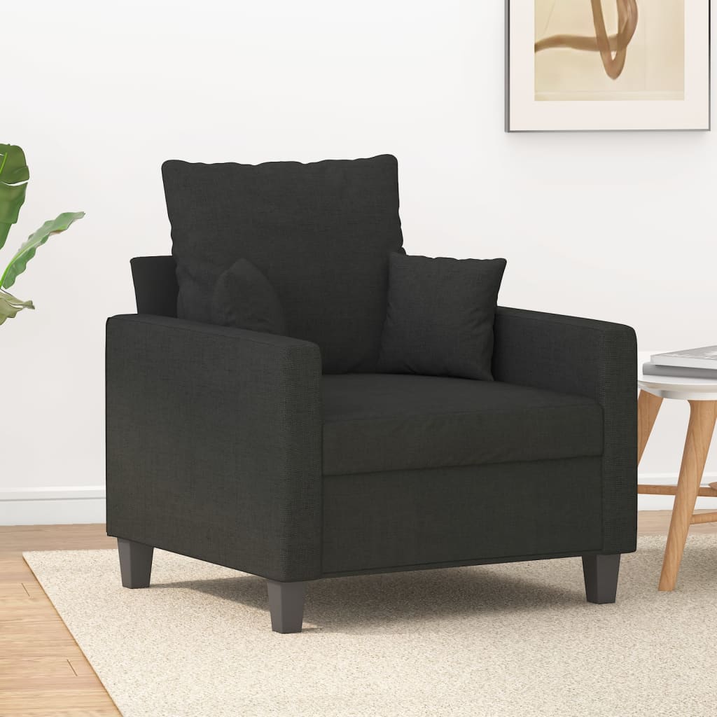 Fauteuil Noir 60 cm Tissu Canapés vidaXL   