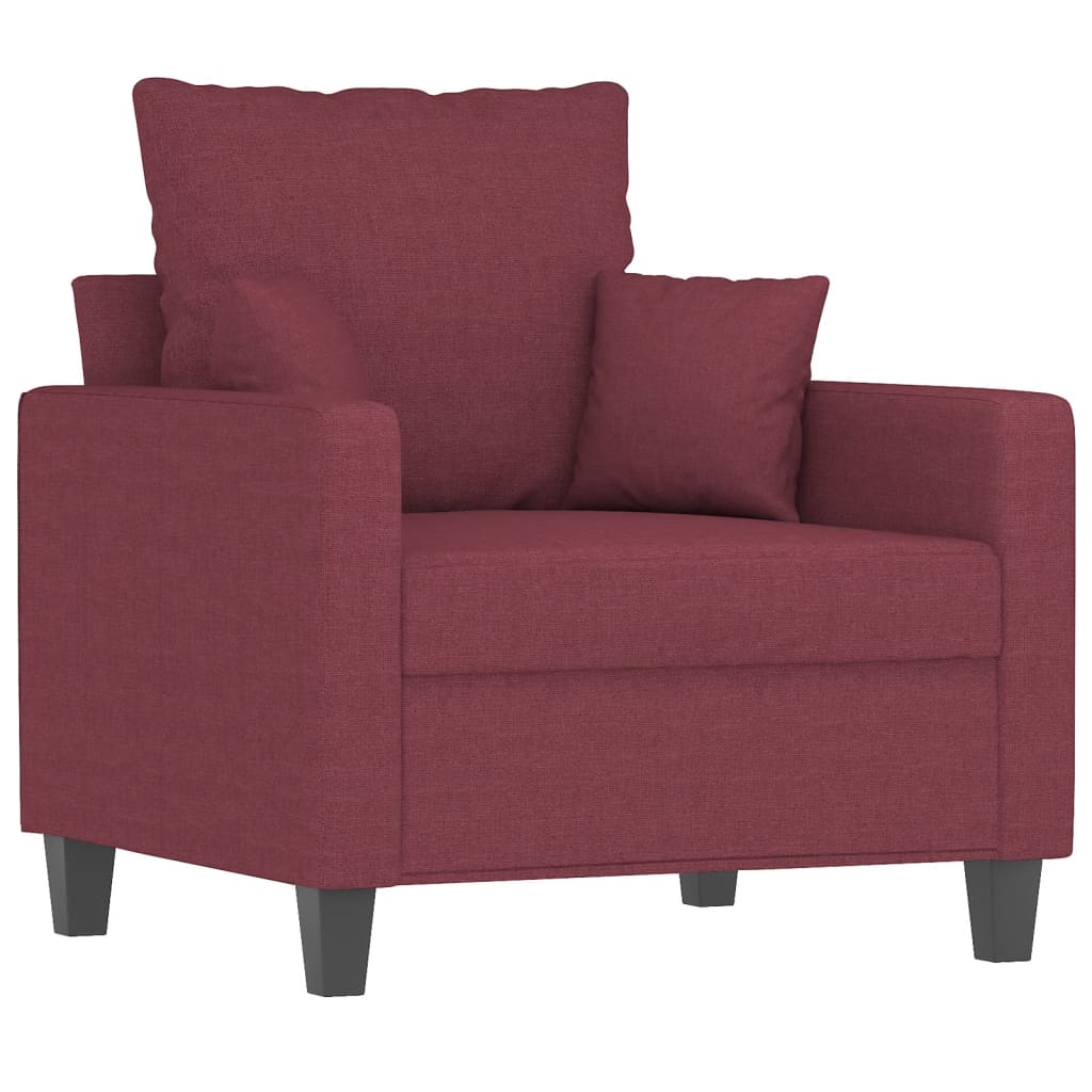 Fauteuil Rouge bordeaux 60 cm Tissu Canapés vidaXL   