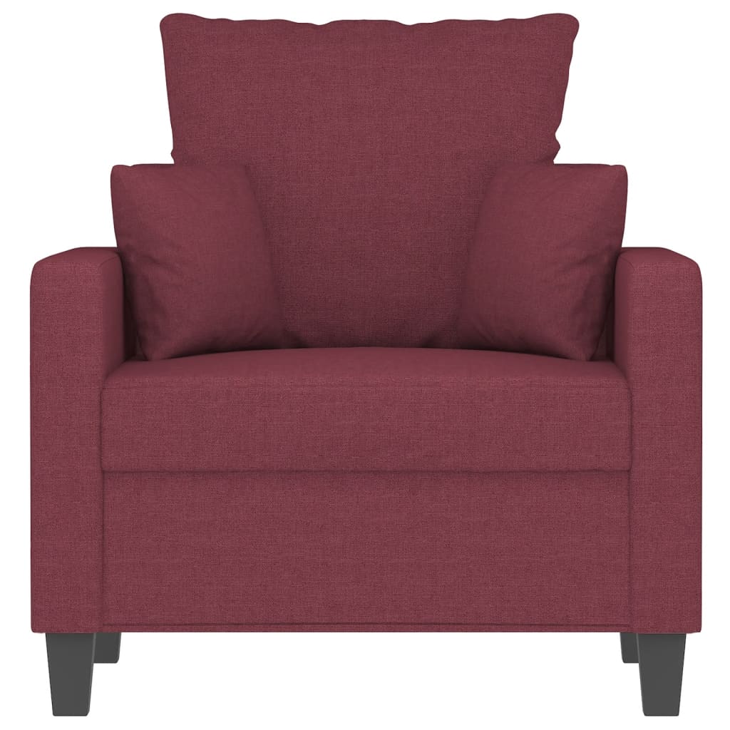 Fauteuil Rouge bordeaux 60 cm Tissu Canapés vidaXL   