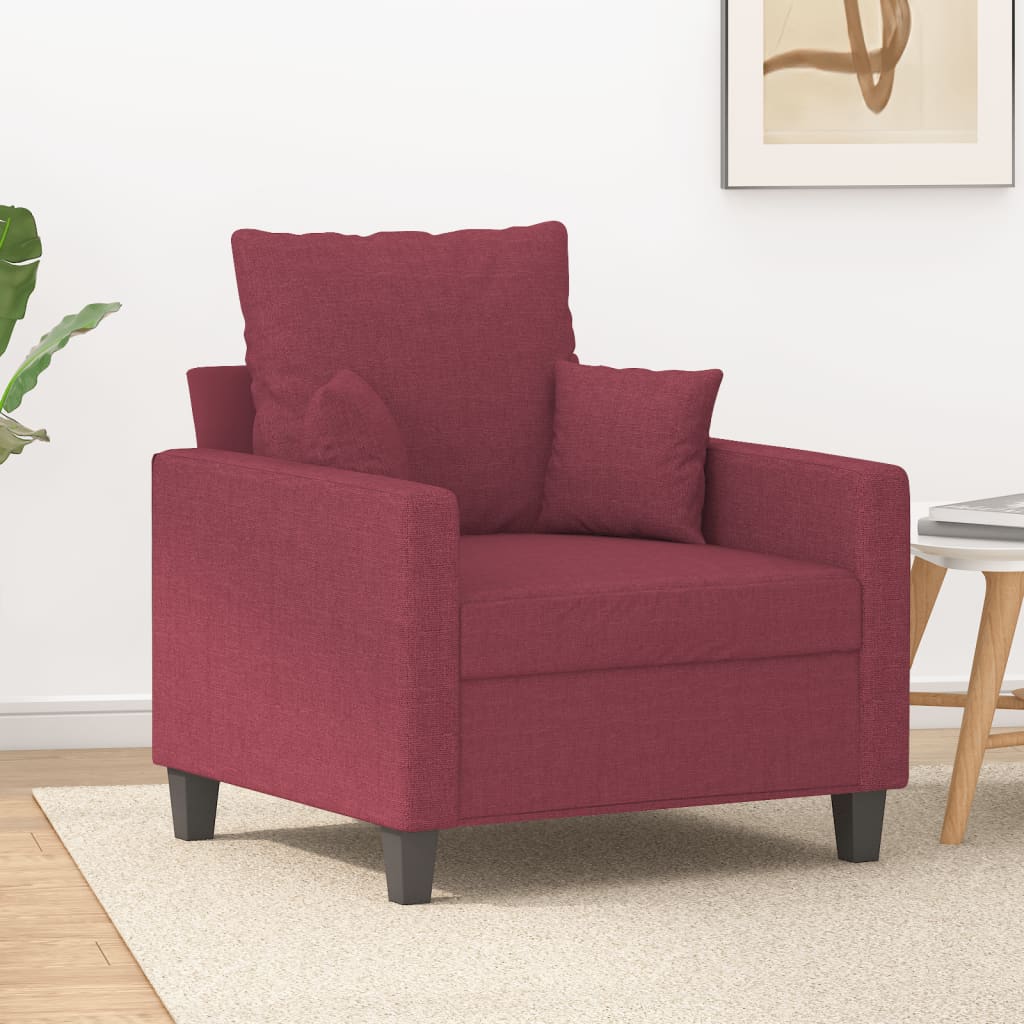 Fauteuil Rouge bordeaux 60 cm Tissu Canapés vidaXL   