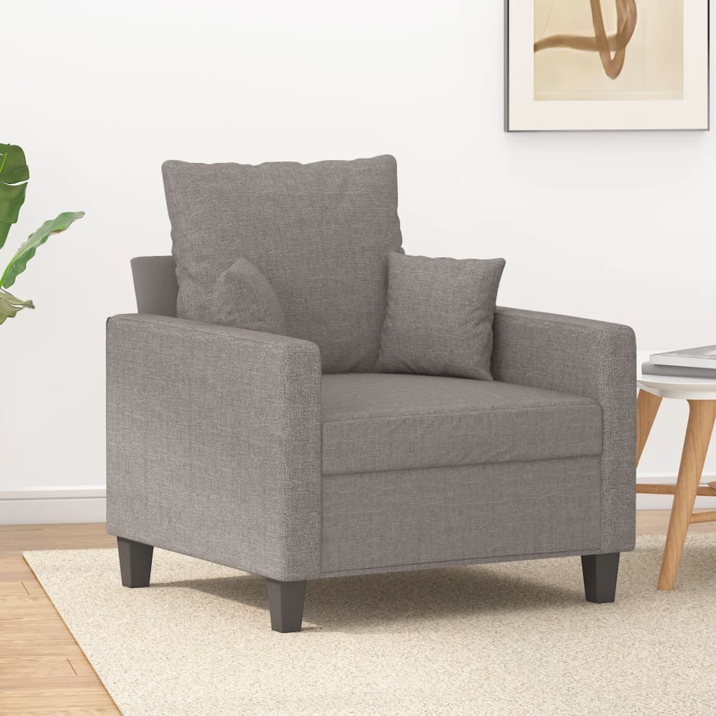 Fauteuil Taupe 60 cm Tissu Canapés vidaXL   