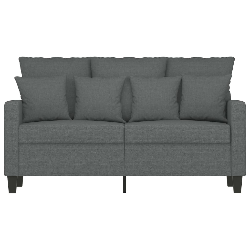 Canapé à 2 places Gris foncé 120 cm Tissu Canapés vidaXL   