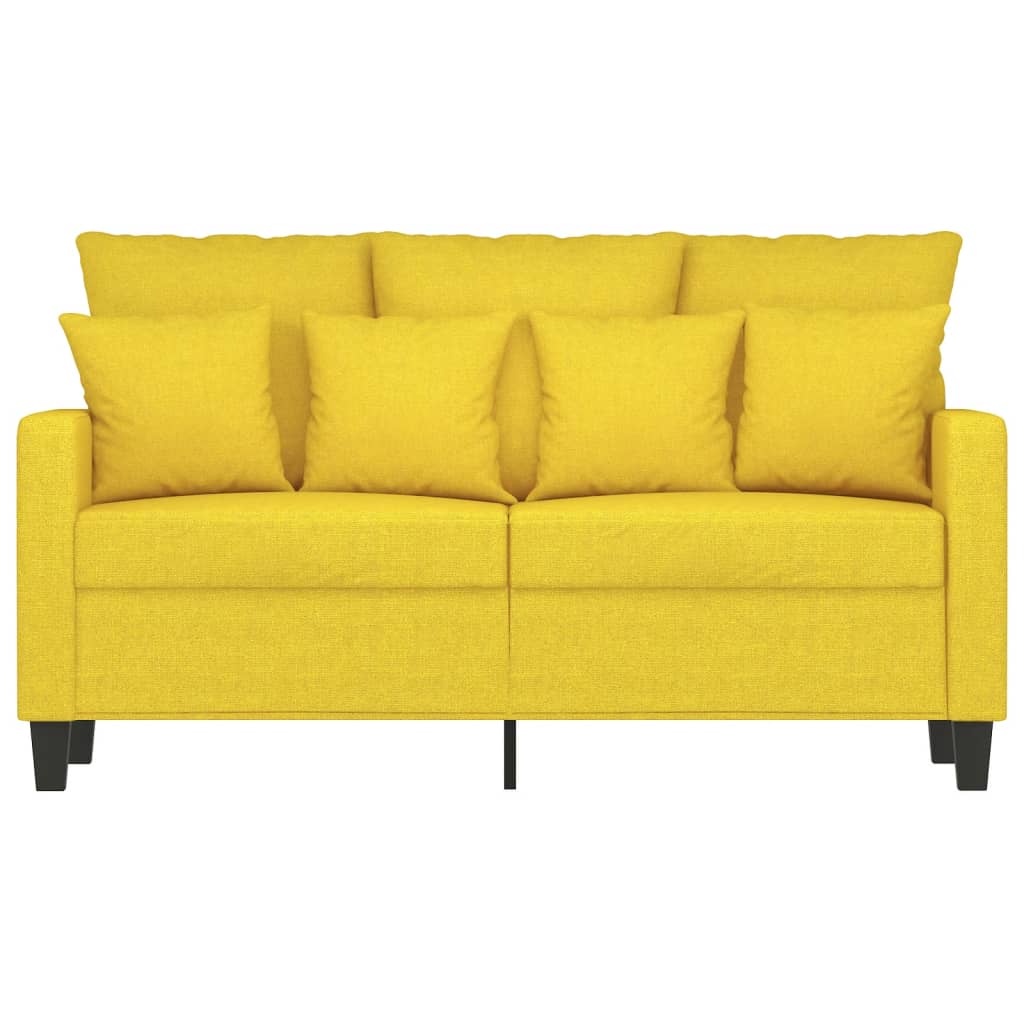 Canapé à 2 places Jaune clair 120 cm Tissu Canapés vidaXL   