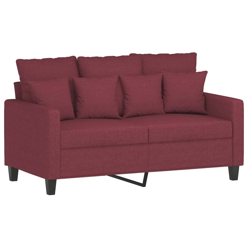 Canapé à 2 places Rouge bordeaux 120 cm Tissu Canapés vidaXL   