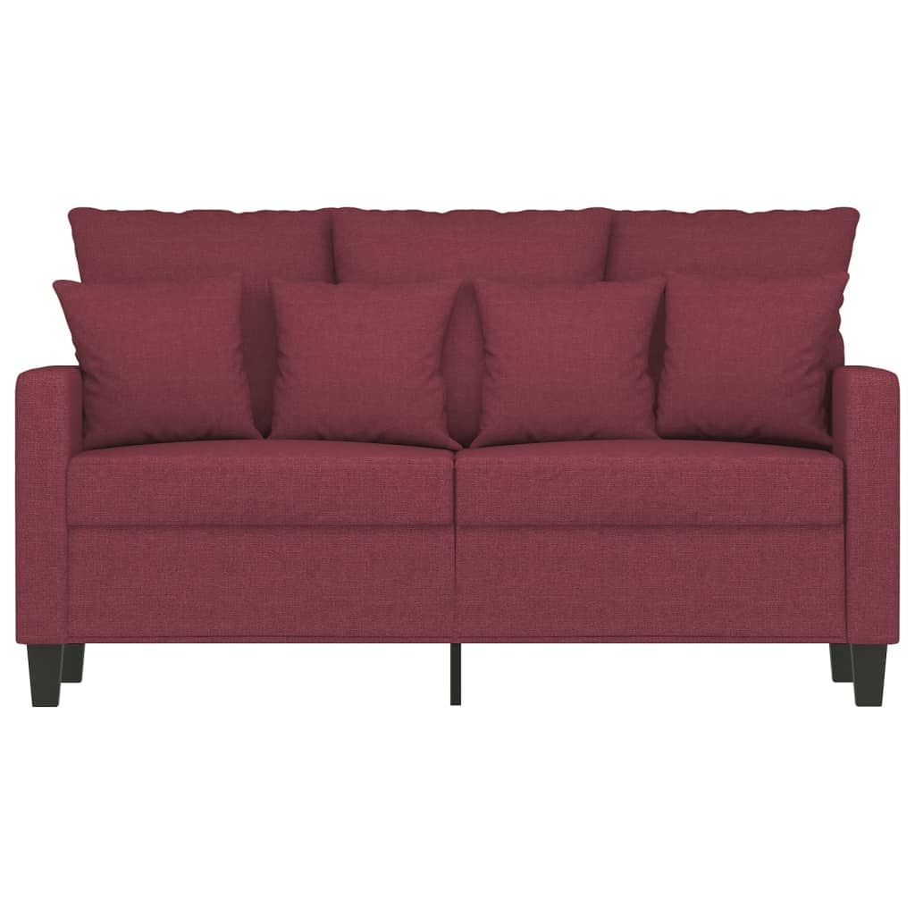 Canapé à 2 places Rouge bordeaux 120 cm Tissu Canapés vidaXL   