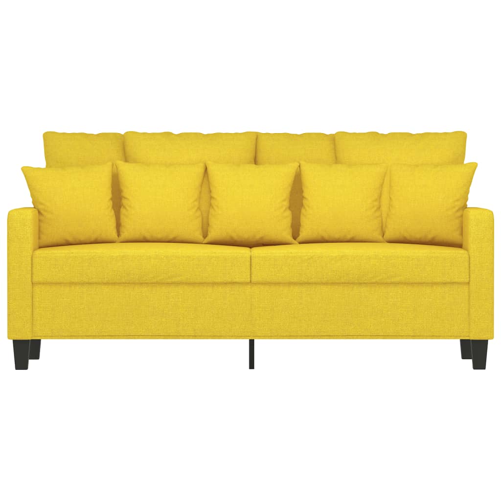 Canapé à 2 places Jaune clair 140 cm Tissu Canapés vidaXL   