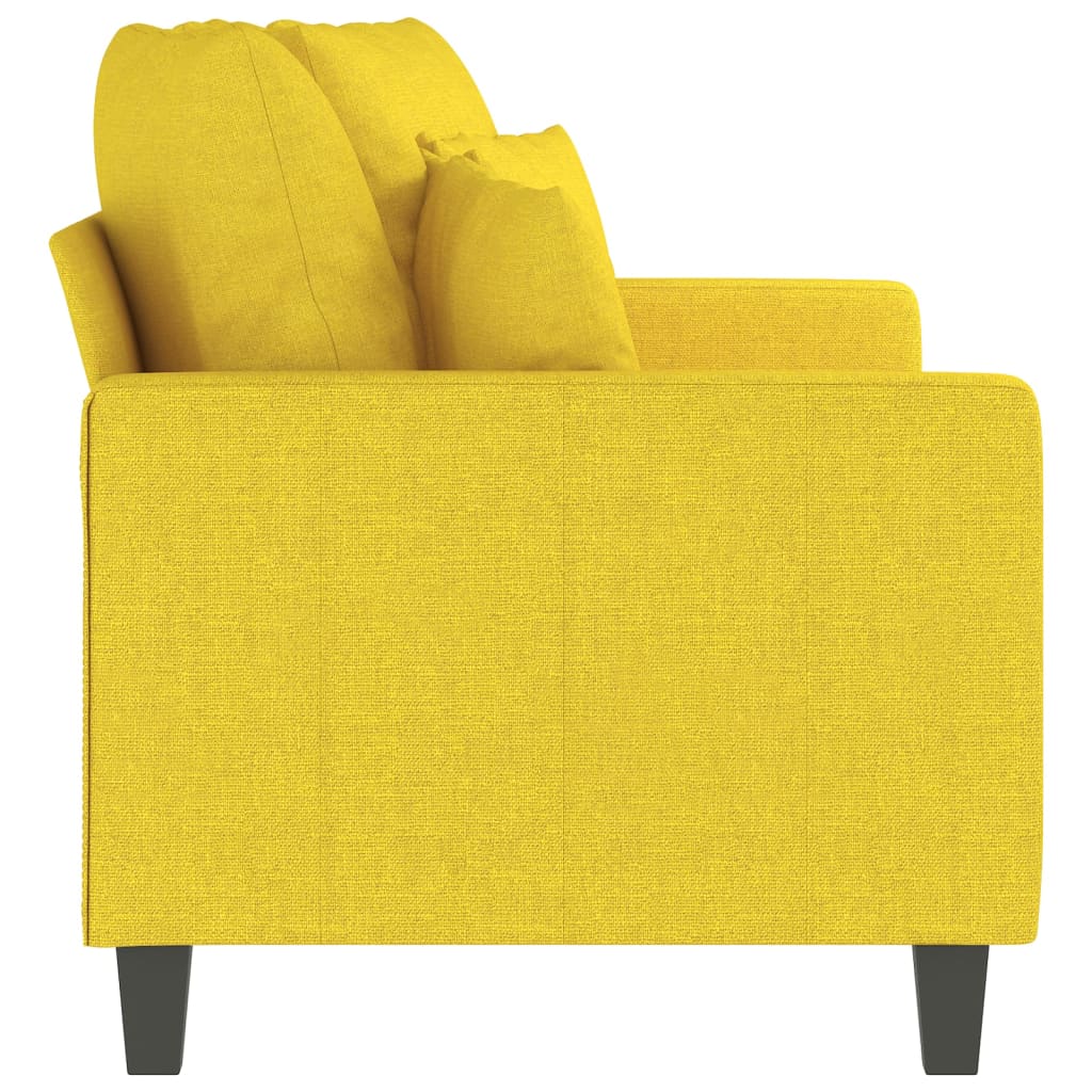 Canapé à 2 places Jaune clair 140 cm Tissu Canapés vidaXL   