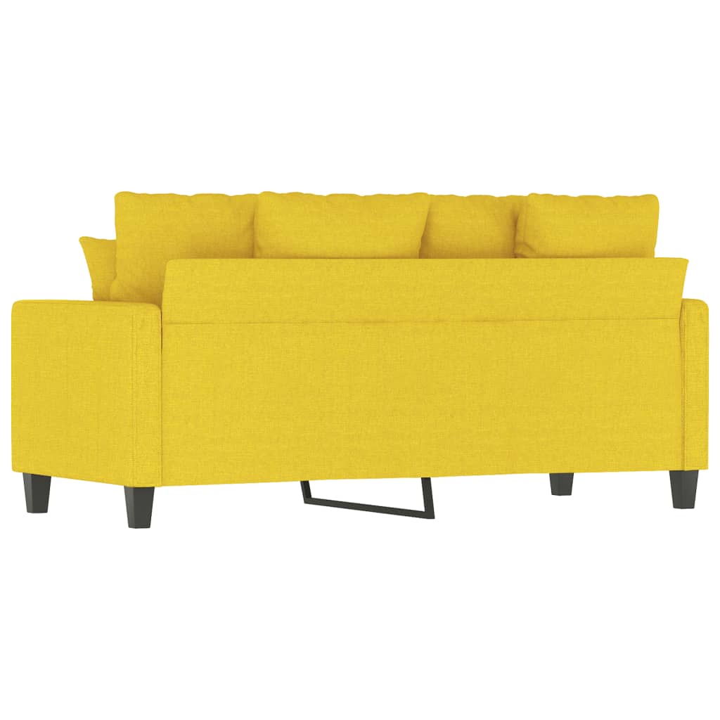 Canapé à 2 places Jaune clair 140 cm Tissu Canapés vidaXL   