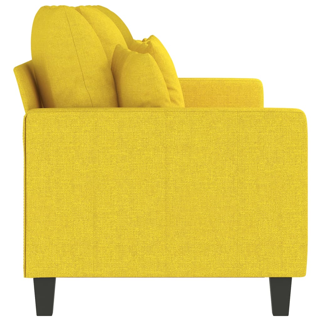 Canapé à 3 places Jaune clair 180 cm Tissu Canapés vidaXL   