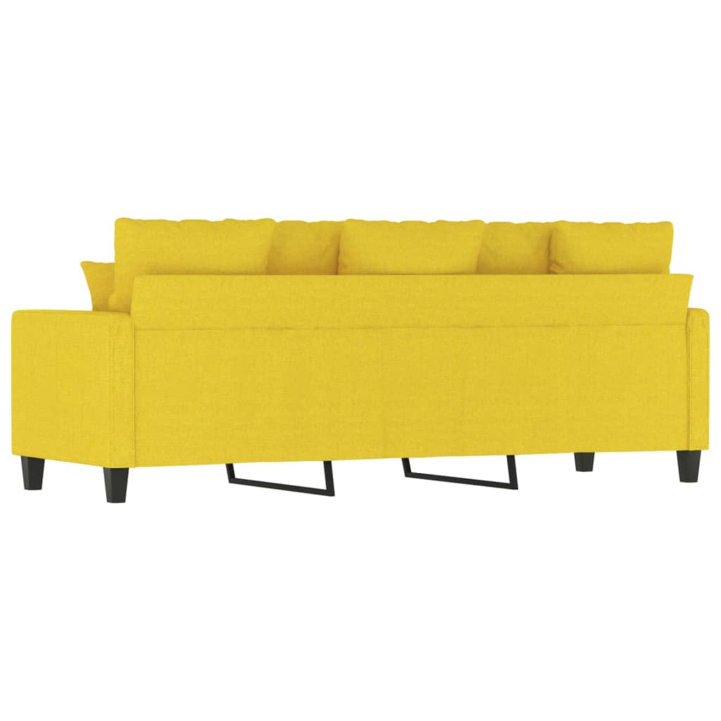 Canapé à 3 places Jaune clair 180 cm Tissu Canapés vidaXL   