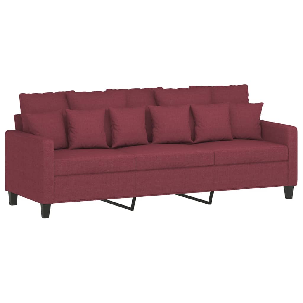 Canapé à 3 places Rouge bordeaux 180 cm Tissu Canapés vidaXL   