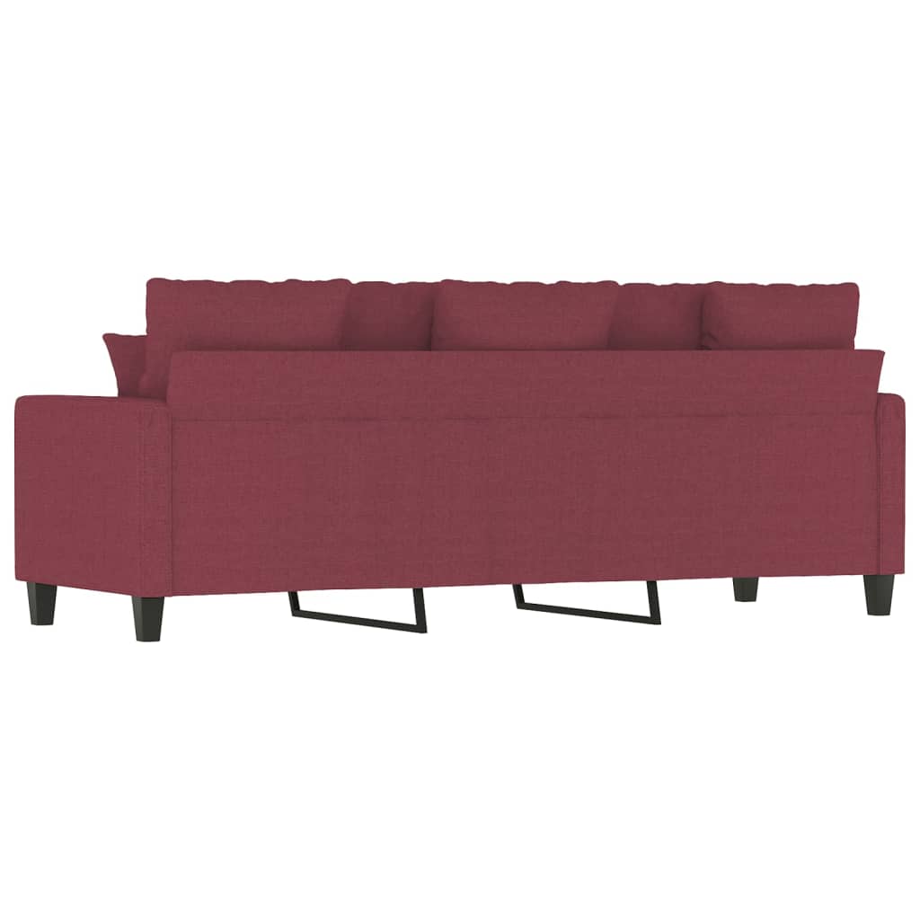 Canapé à 3 places Rouge bordeaux 180 cm Tissu Canapés vidaXL   