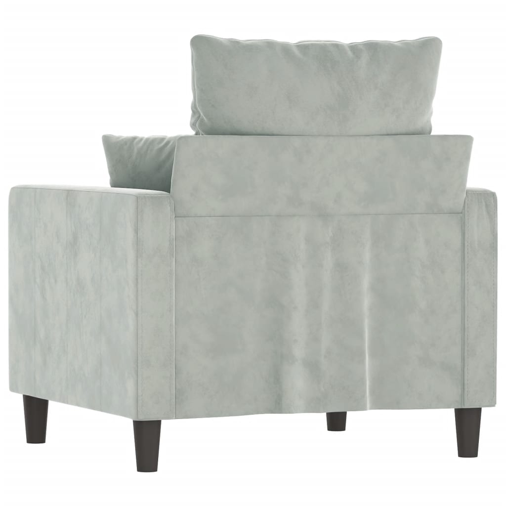 Fauteuil Gris clair 60 cm Velours Canapés vidaXL   