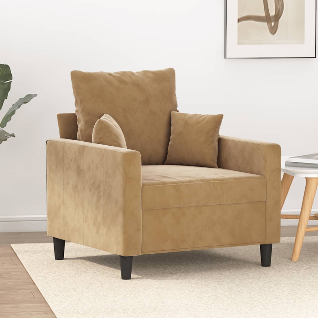 Fauteuil Marron 60 cm Velours Canapés vidaXL   