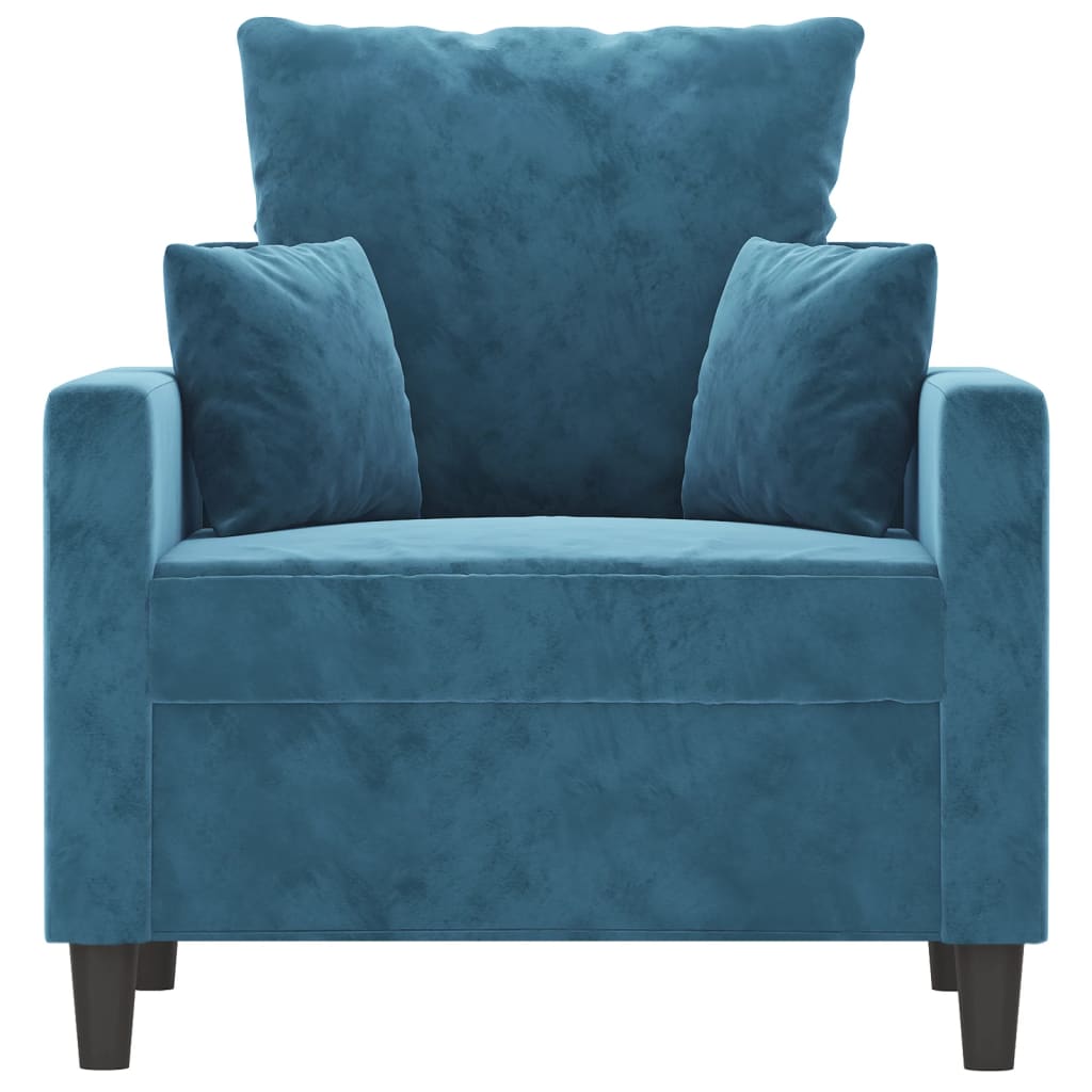 Fauteuil Bleu 60 cm Velours - Xios Store SNC