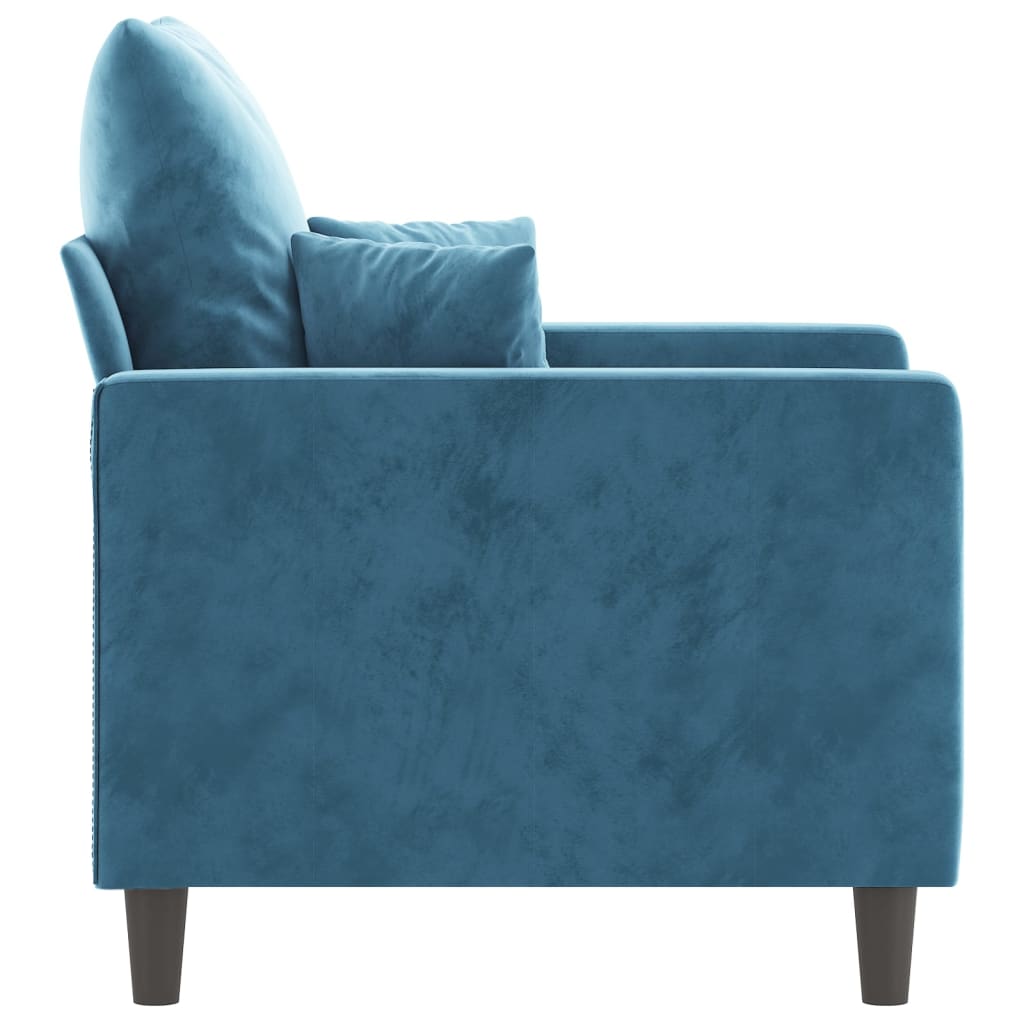 Fauteuil Bleu 60 cm Velours - Xios Store SNC