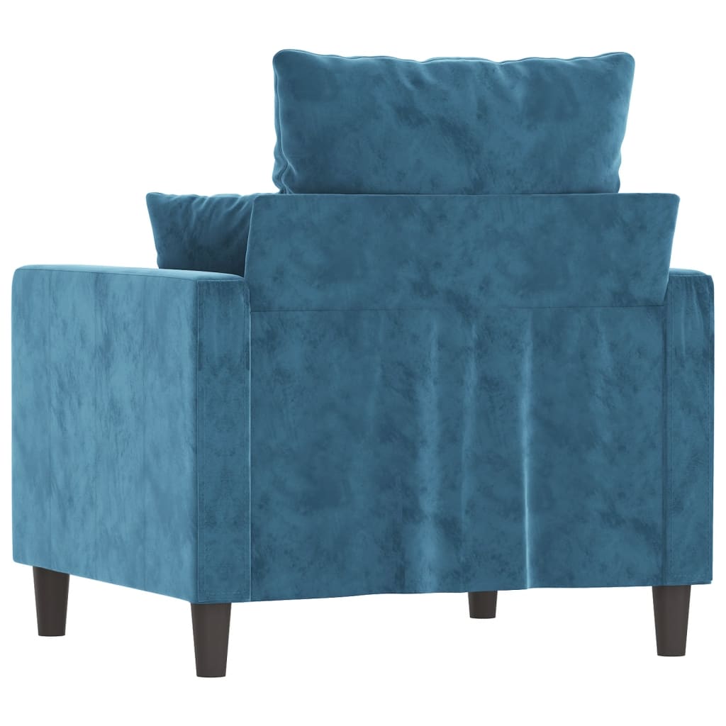 Fauteuil Bleu 60 cm Velours - Xios Store SNC