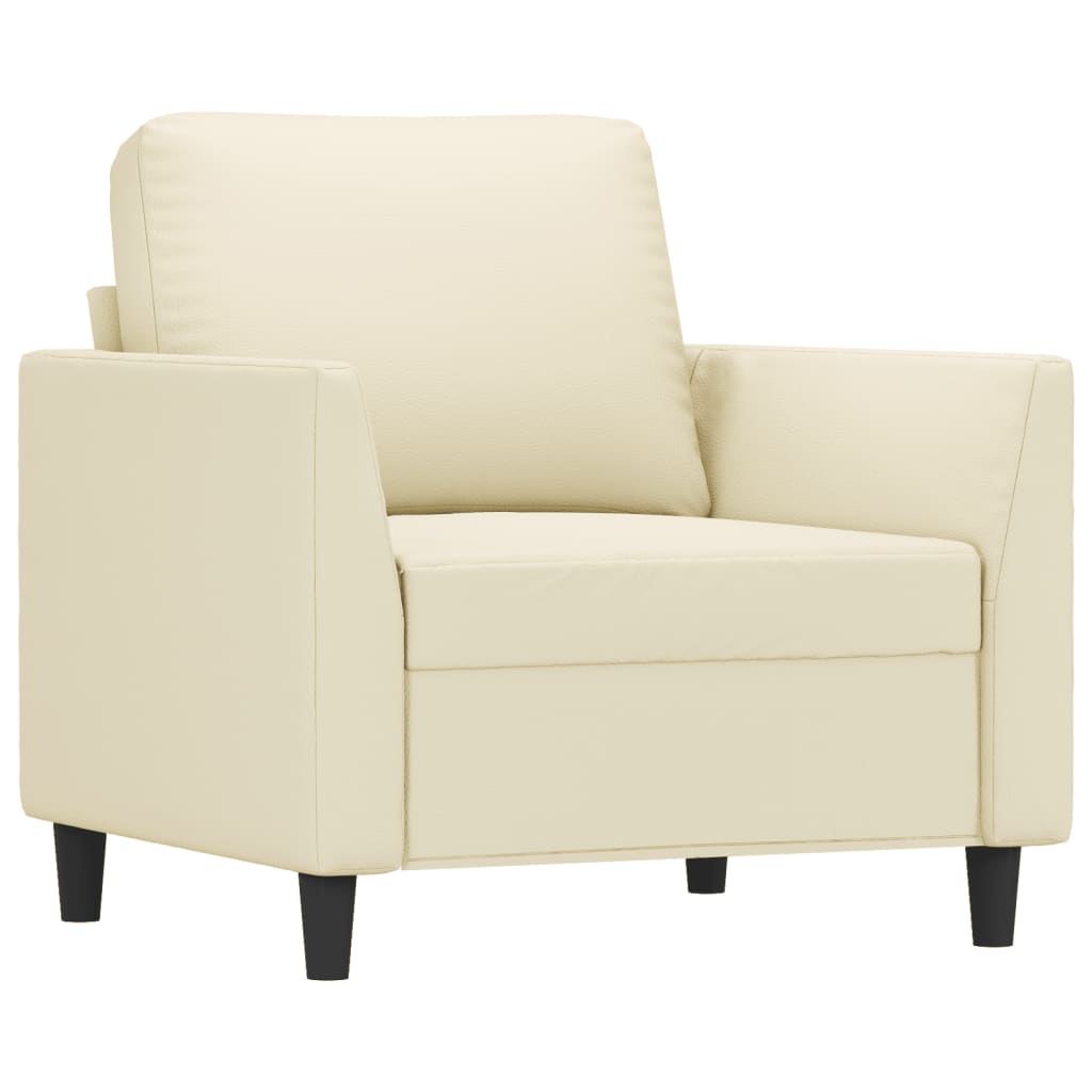 Fauteuil Crème 60 cm Similicuir Canapés vidaXL