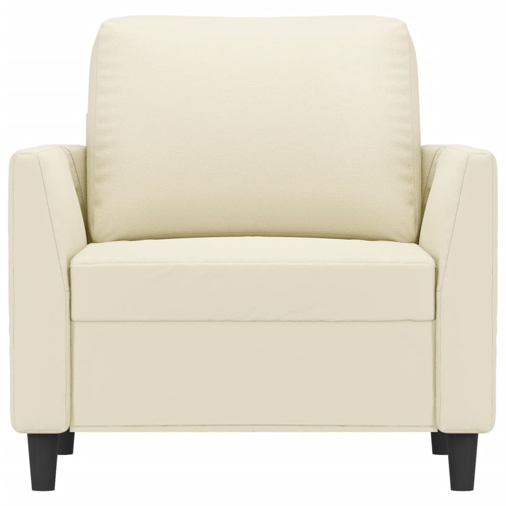 Fauteuil Crème 60 cm Similicuir Canapés vidaXL