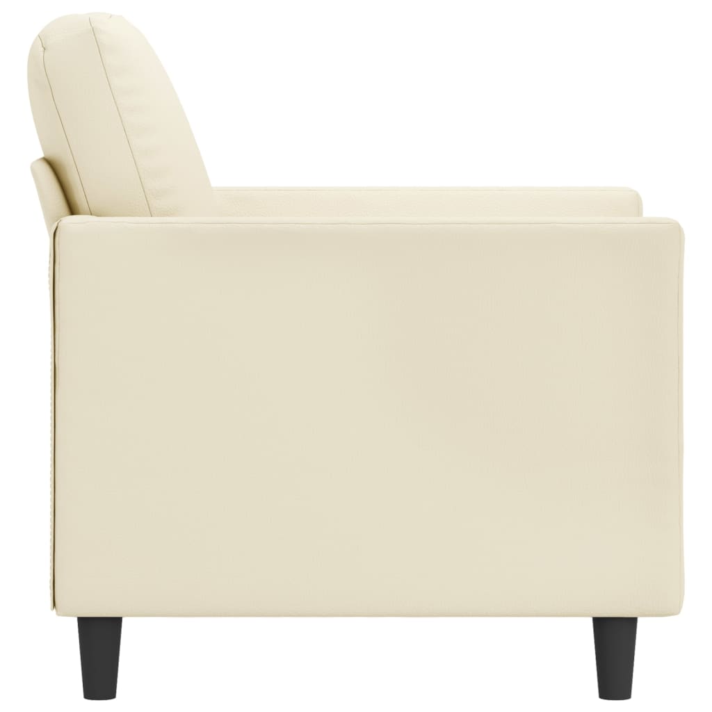 Fauteuil Crème 60 cm Similicuir Canapés vidaXL