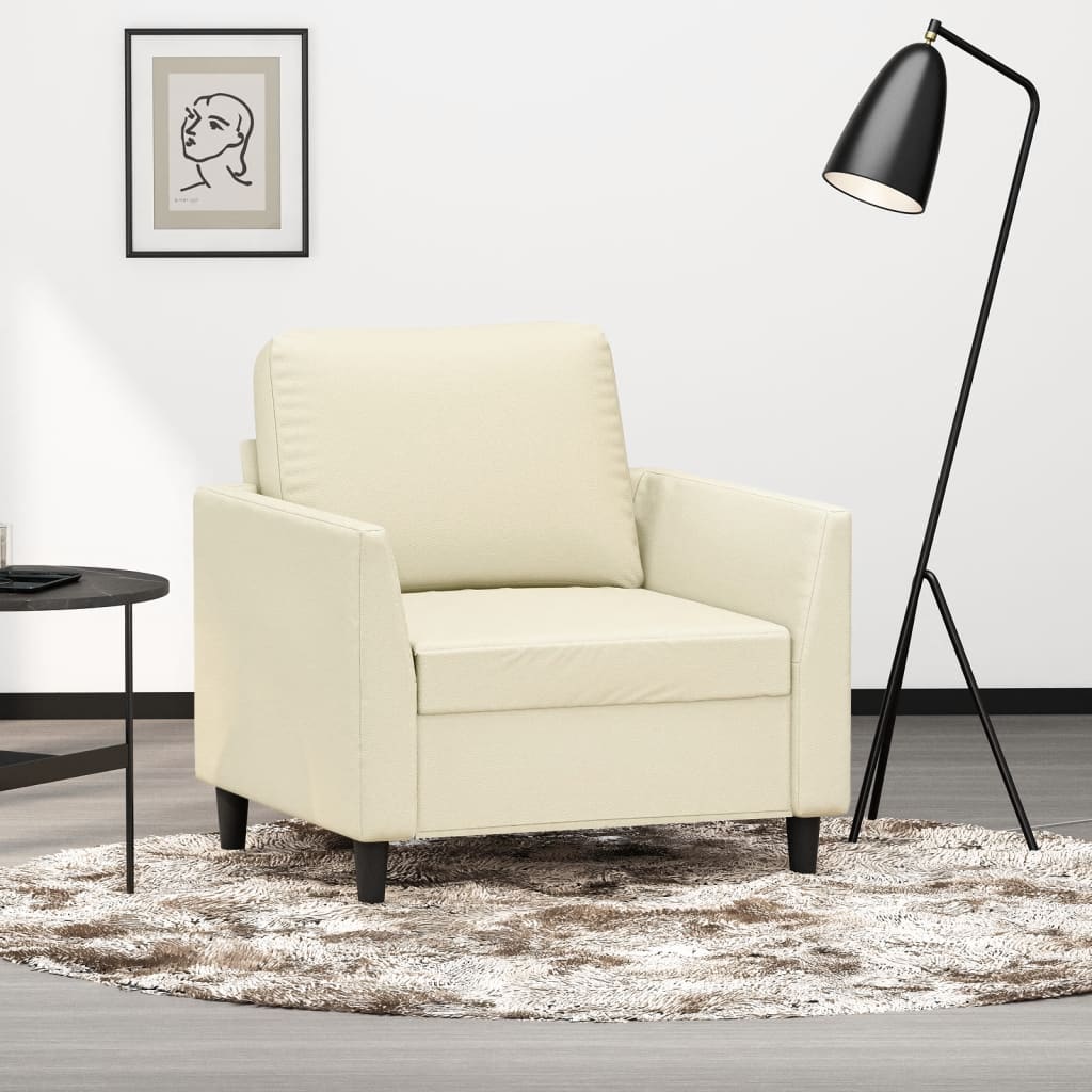 Fauteuil Crème 60 cm Similicuir Canapés vidaXL