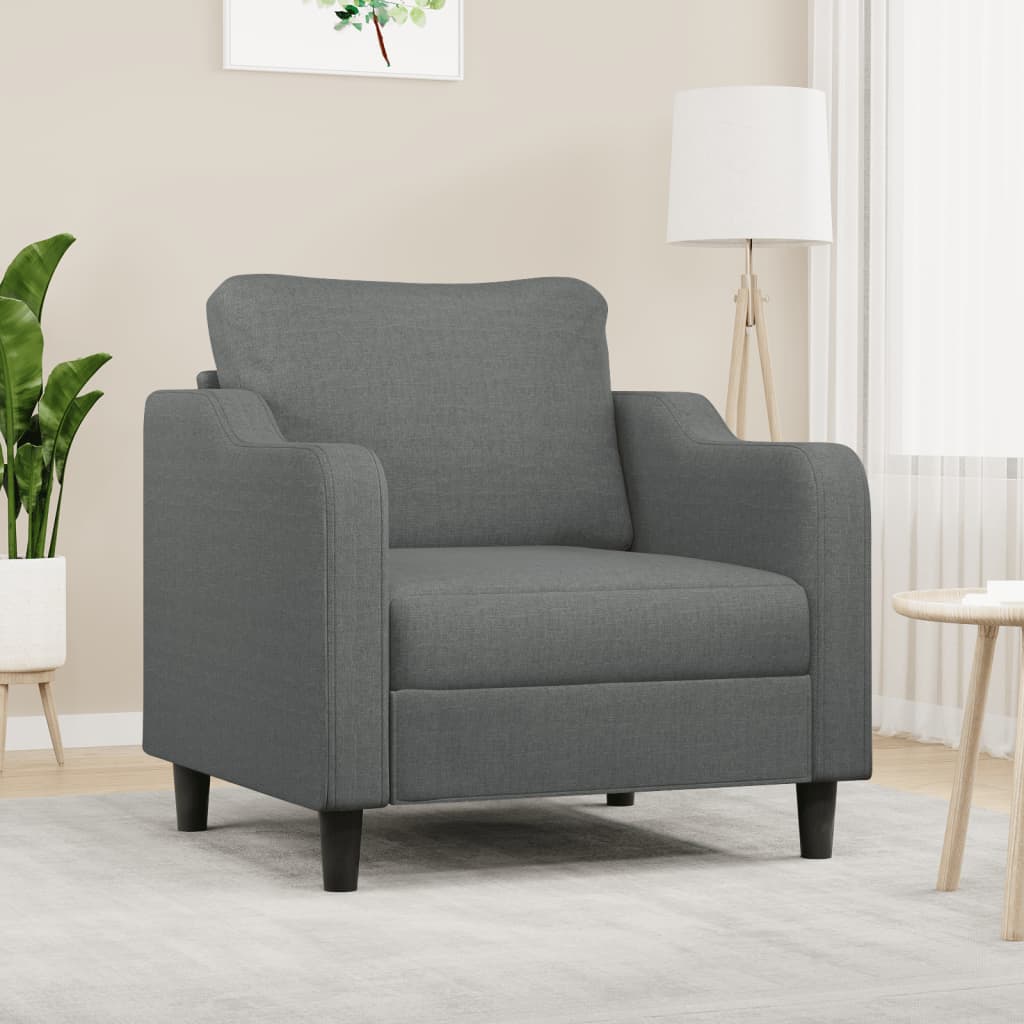 Fauteuil Gris foncé 60 cm Tissu Canapés vidaXL