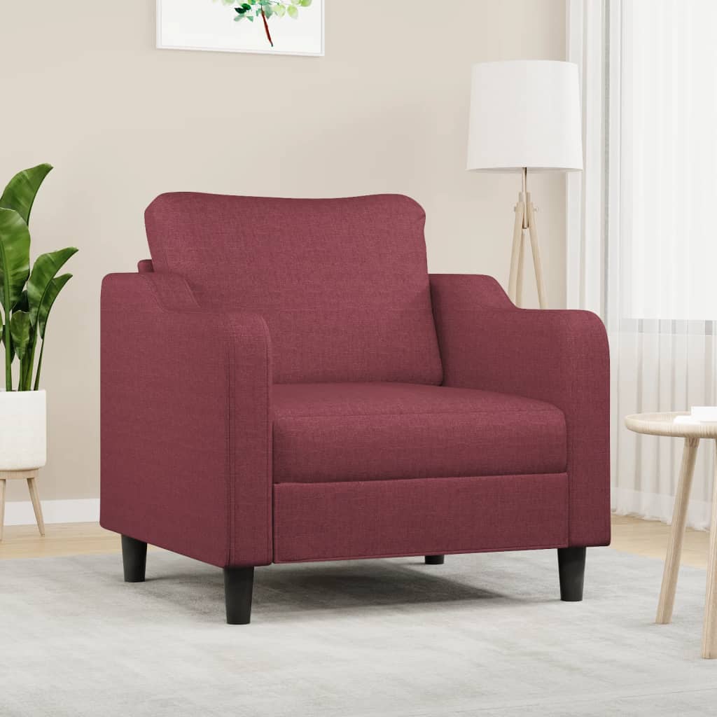 Fauteuil Rouge bordeaux 60 cm Tissu Canapés vidaXL   