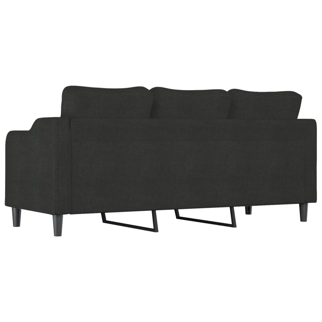 Canapé à 3 places Noir 180 cm Tissu Canapés vidaXL   