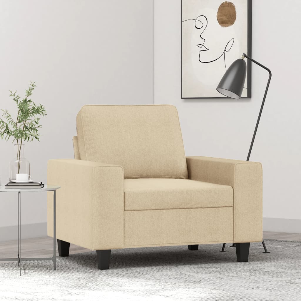 Fauteuil Crème 60 cm Tissu Canapés vidaXL   