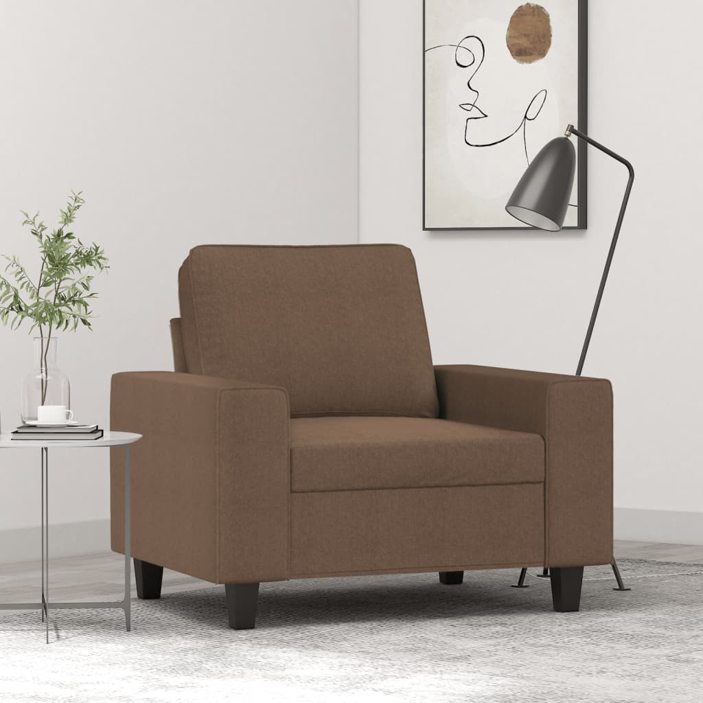 Fauteuil Marron 60 cm Tissu Canapés vidaXL   