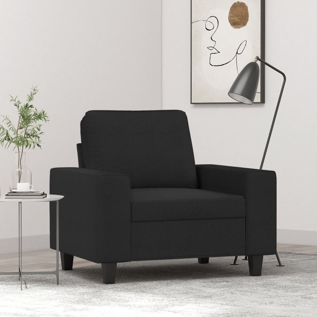 Fauteuil Noir 60 cm Tissu Canapés vidaXL   