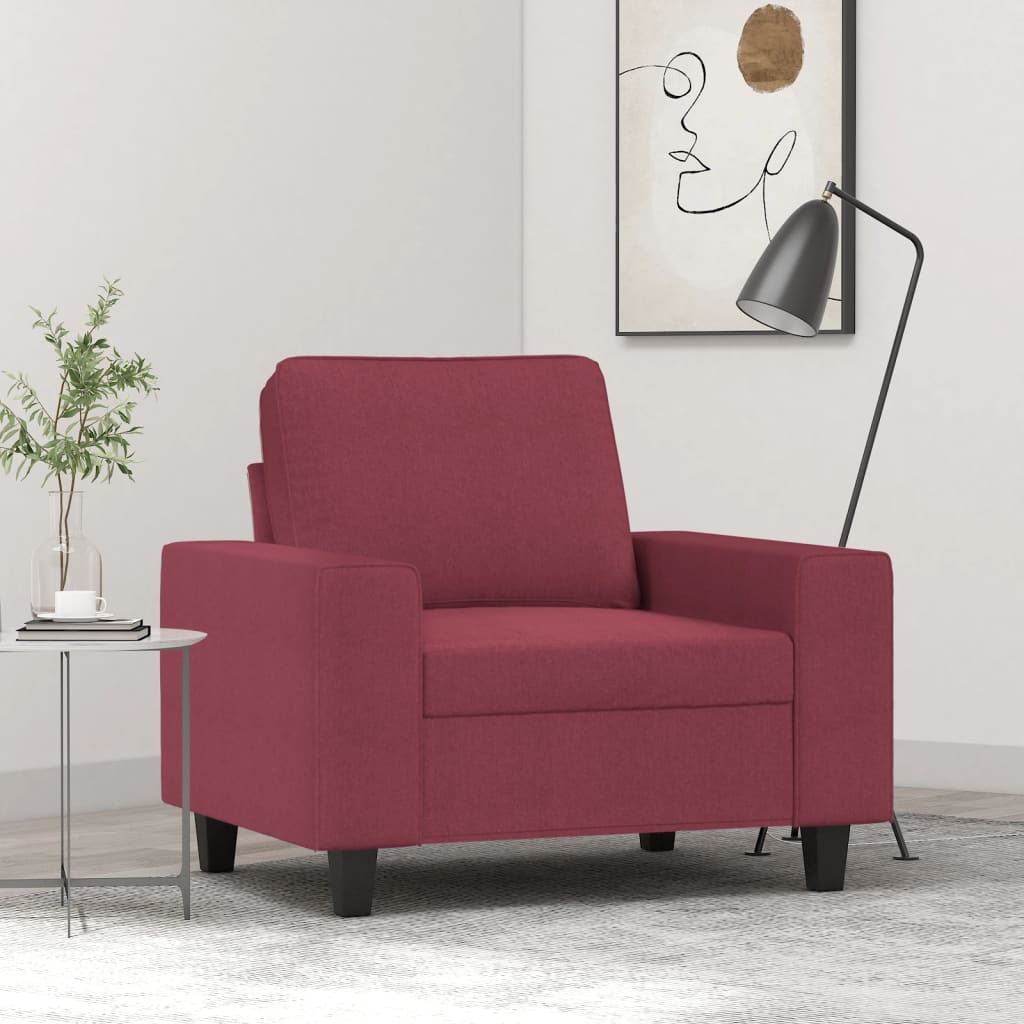 Fauteuil Rouge bordeaux 60 cm Tissu Canapés vidaXL   