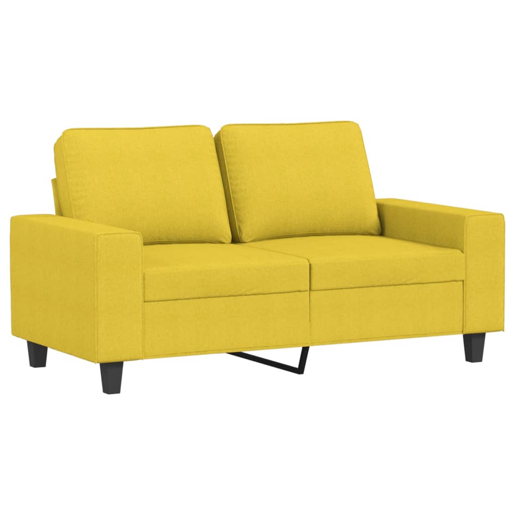 Canapé à 2 places Jaune clair 120 cm Tissu Canapés vidaXL   